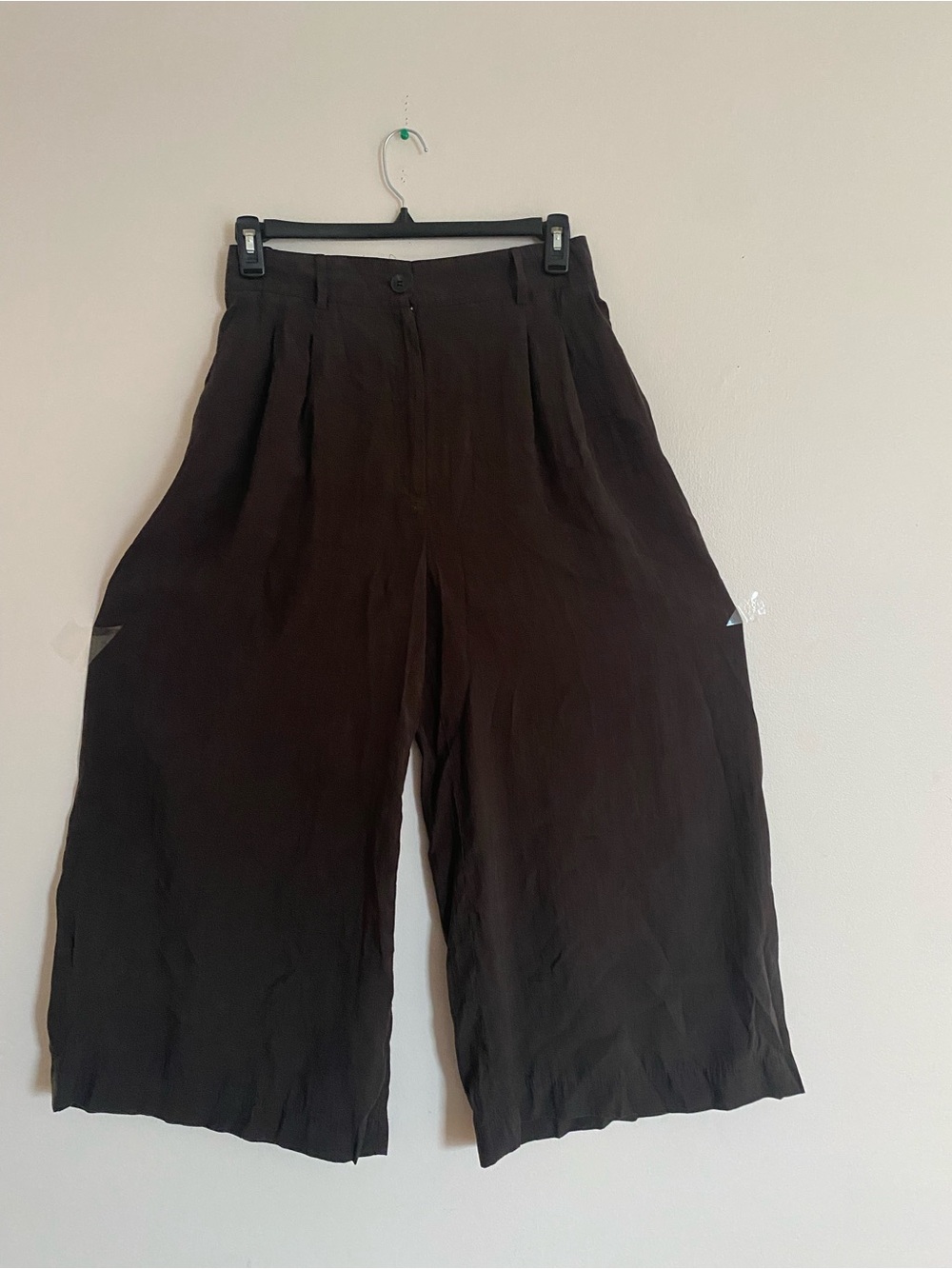 Zara Dark Brown High-Waist Wide Leg Pants - Picture 3 of 9